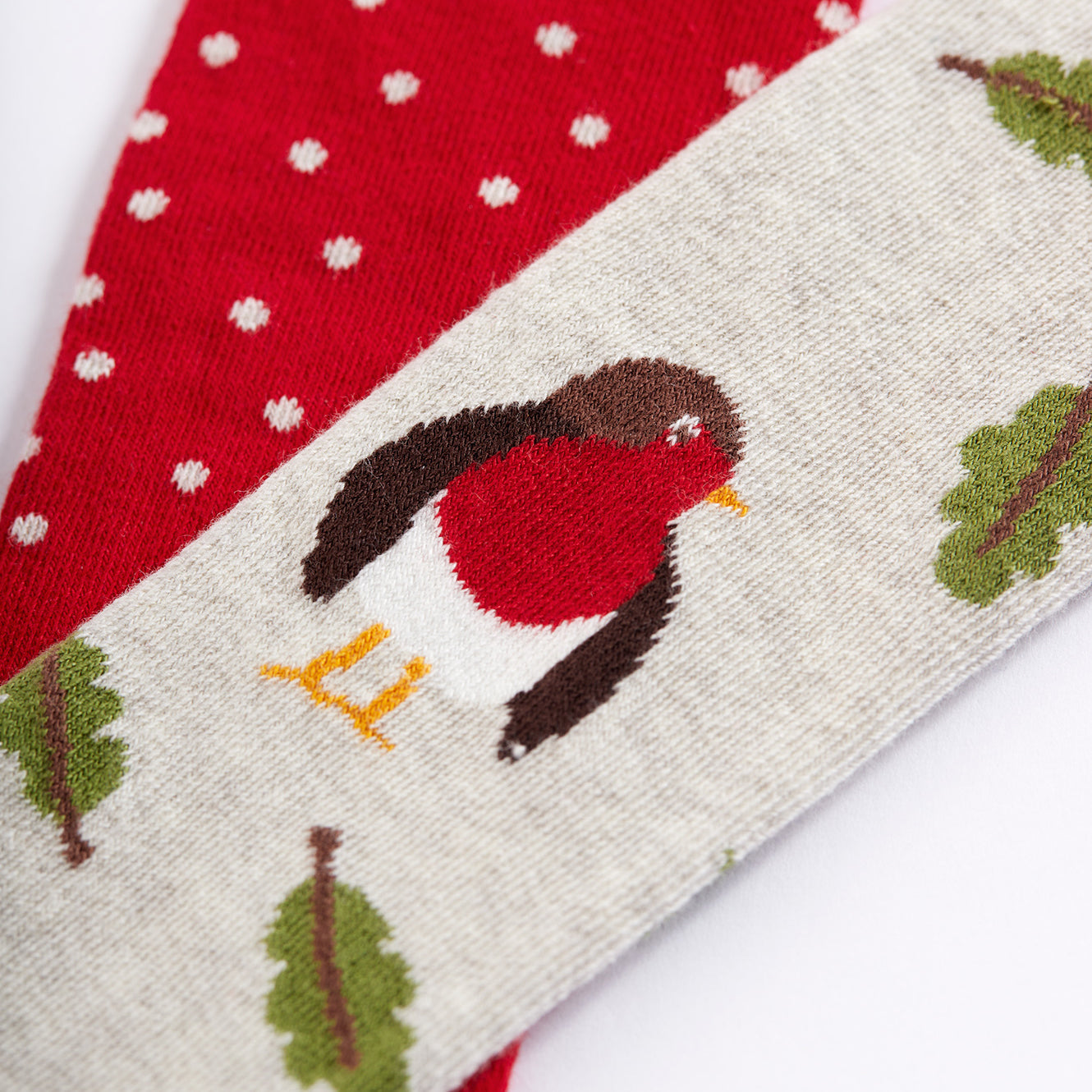 2-pack tights- robins/red polka dot